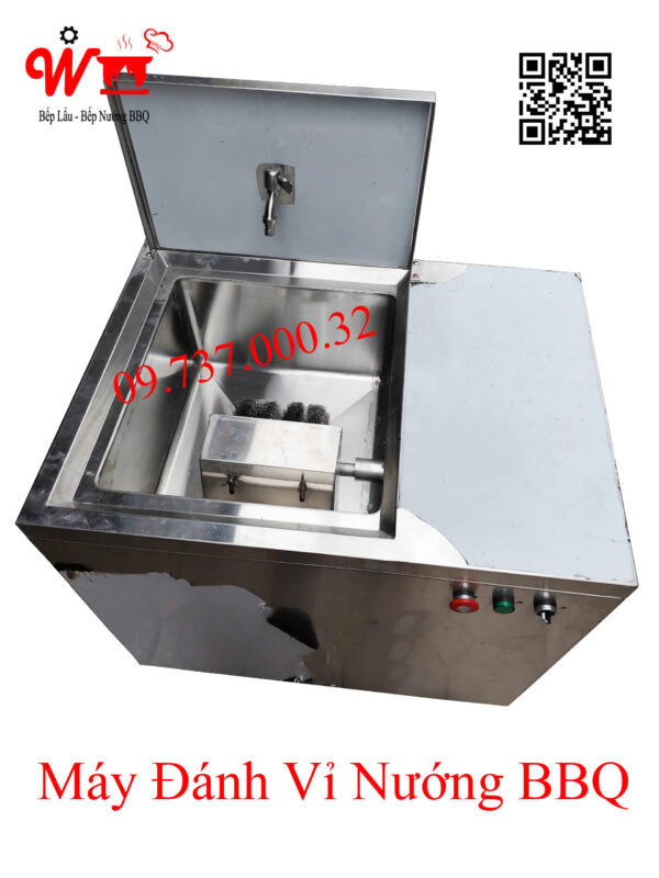 Máy rửa vỉ nướng BBQ, đánh cọ sạch loại vỉ inox bếp nướng - Ảnh 6