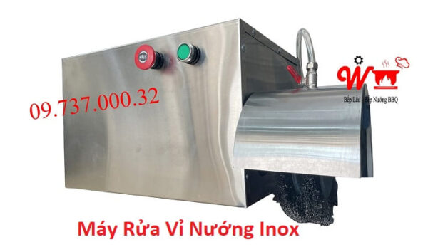 Máy rửa vỉ nướng inox, máy chà vỉ, máy vệ sinh vỉ nướng bán tự động