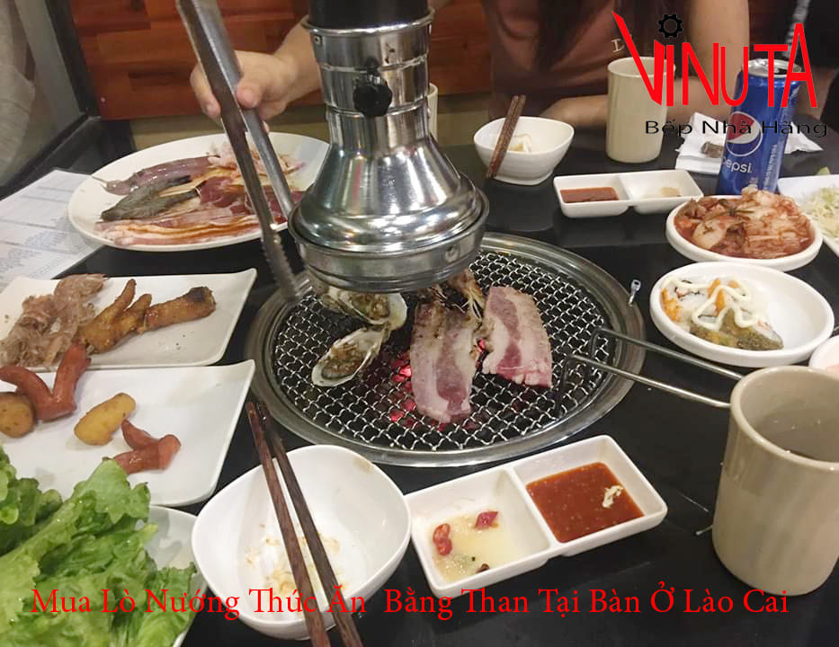 mua lò nướng thức ăn bằng than tại bàn ở lào cai