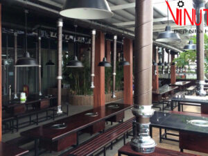 mua ống Hút khói màu cafe kèm chao đèn bếp nướng than hoa hút khói dương