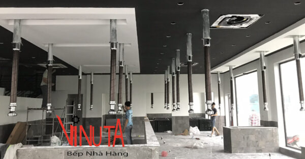 mua ống Hút khói màu cafe kèm chao đèn bếp nướng than hoa hút khói dương - Ảnh 13
