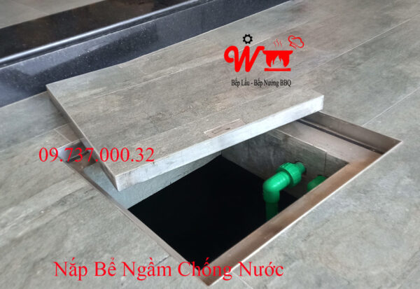Nắp bể nước ngầm, âm sàn, inox 304, nắp đậy bể nước trong nhà - Ảnh 3