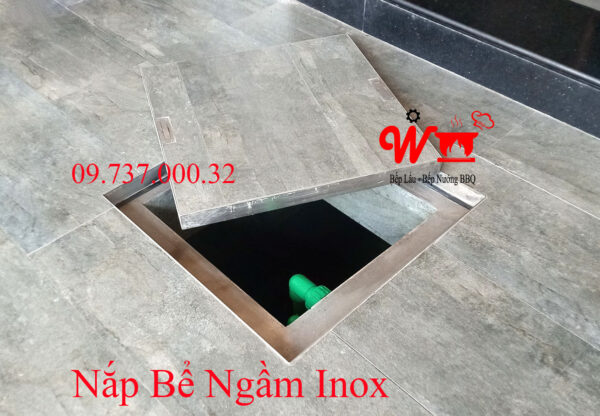 Nắp bể nước ngầm, âm sàn, inox 304, nắp đậy bể nước trong nhà - Ảnh 13