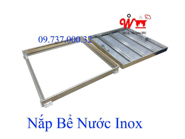 Nắp bể nước ngầm 60x60cm, Nắp đậy bể nước inox 304 thành dày giá rẻ - Ảnh 3
