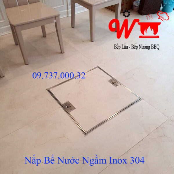 Nắp bể nước ngầm, âm sàn, inox 304, nắp đậy bể nước trong nhà - Ảnh 15