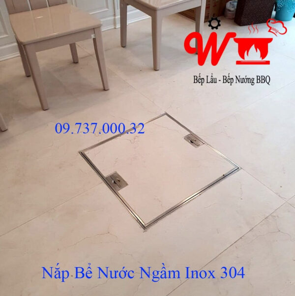 Nắp bể nước ngầm 60x60cm, Nắp đậy bể nước inox 304 thành dày giá rẻ - Ảnh 5