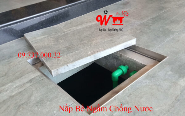 Nắp bể nước ngầm, âm sàn, inox 304, nắp đậy bể nước trong nhà - Ảnh 8