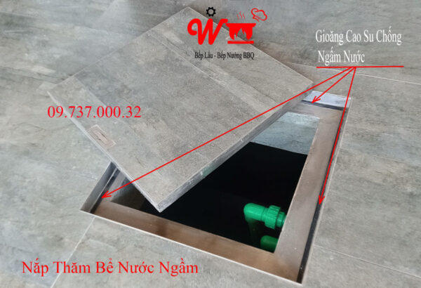 Nắp bể nước ngầm, âm sàn, inox 304, nắp đậy bể nước trong nhà - Ảnh 22