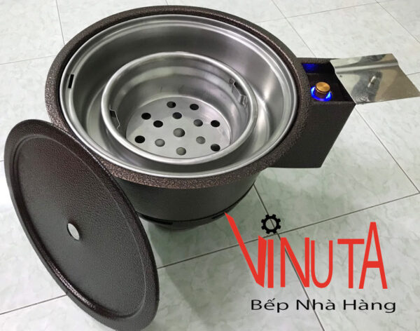 Bếp nướng than hoa âm bàn có quạt thổi than