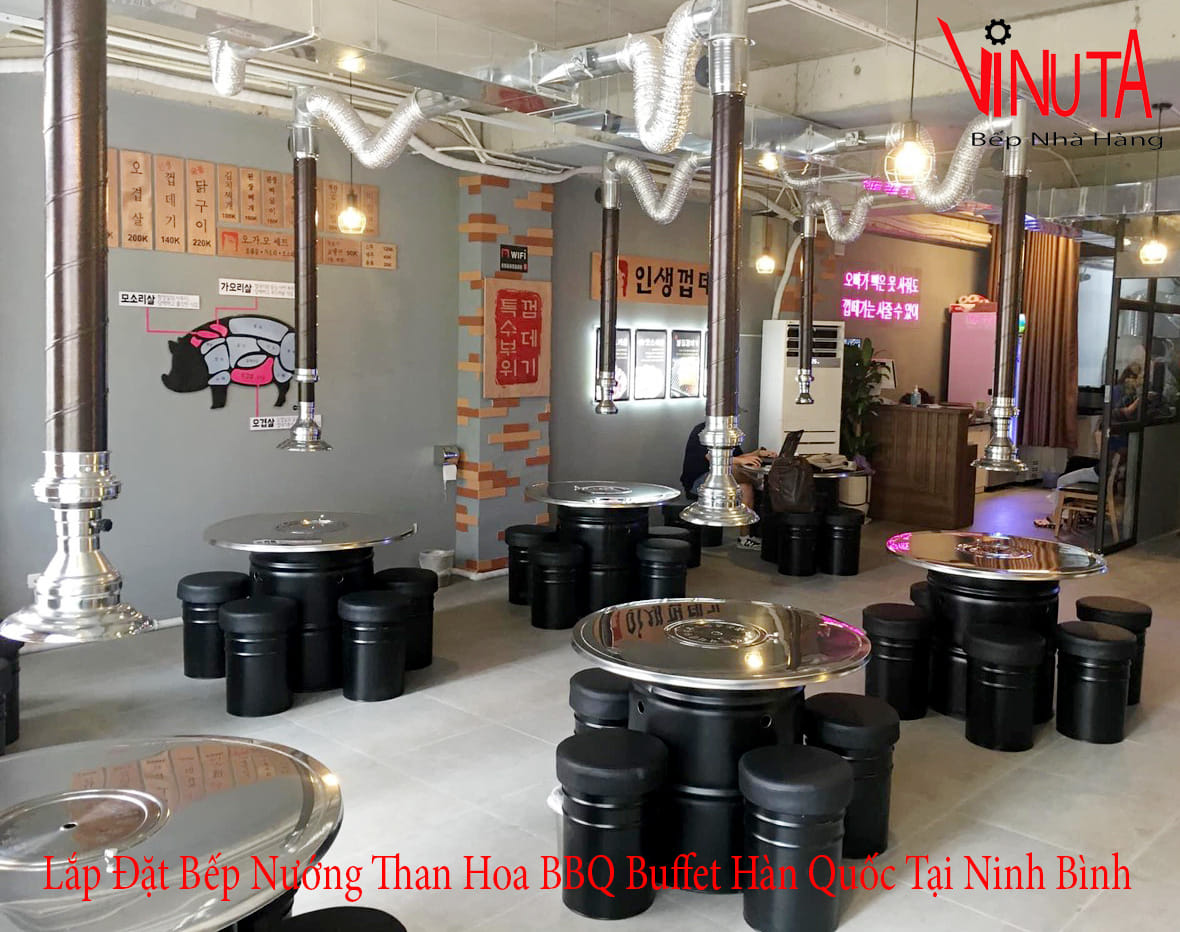 nhận lắp đặt bếp nướng than hoa bbq buffet hàn quốc tại ninh bình