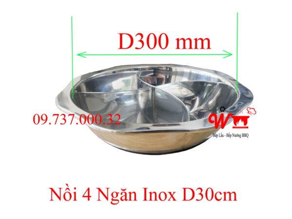 Nồi lẩu inox vuông, tròn loại 1, 2, 3 ,4 Ngăn dùng bếp từ, gas, cồn, than - Ảnh 18