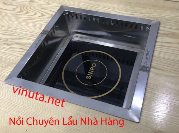 Nồi lẩu âm bàn 3 ngăn, bộ bếp lẩu điện từ hình vuông 3 ngăn 3000w - Ảnh 10