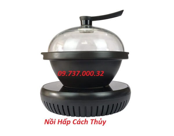 Nồi lẩu hơi tại nhà, nồi hấp cách thủy, bếp lẩu hơi gia đình bằng sứ - Ảnh 4