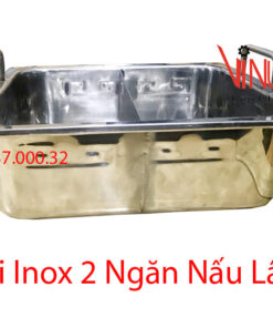 Alternative view of Nồi Lẩu Inox 2 đáy | Nồi Lẩu Inox 2 ngăn | Xoong nấu lẩu vuông bằng inox  2 đáy