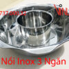 nồi inox 3 ngăn | nồi nấu lẩu 3 đáy, Xoong nấu lẩu hình tròn 3 ngăn riêng biệt