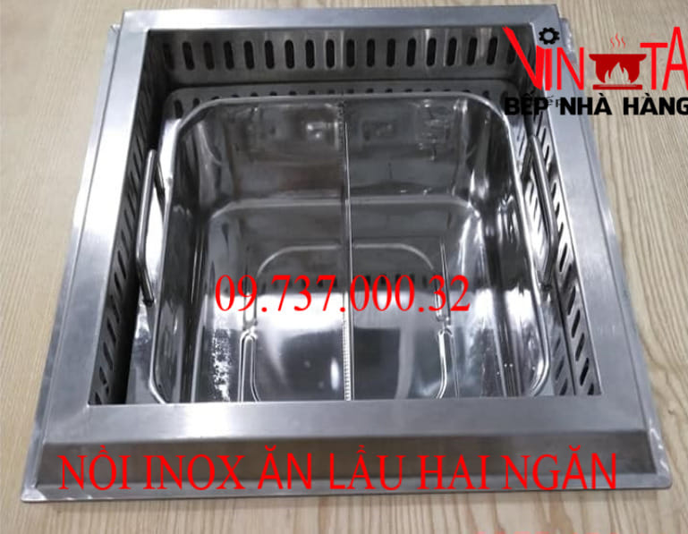 nồi inox ăn lẩu hai ngăn