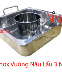 Alternative view of nồi lẩu inox 3 đáy | nồi nấu lẩu bằng inox 3 ngăn riêng biệt | Xoong ăn lẩu inox
