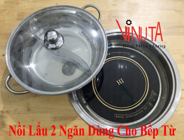 Nồi lẩu 2 ngăn | Nồi nấu lẩu inox 2 ngăn | Xoong nấu lẩu 2 ngăn hình tròn - Ảnh 9