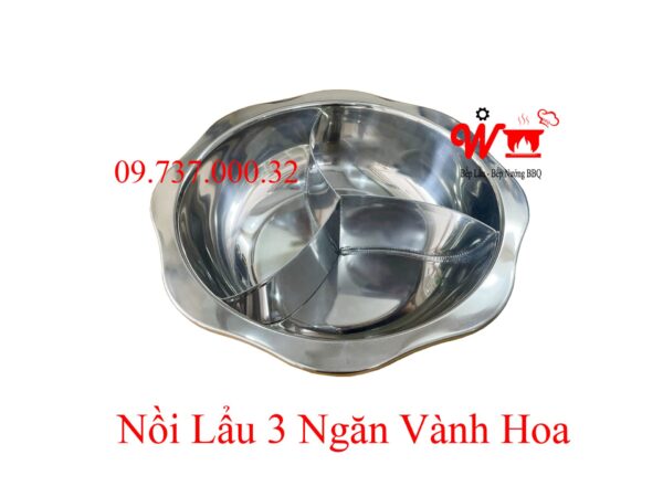 Nồi lẩu inox vuông, tròn loại 1, 2, 3 ,4 Ngăn dùng bếp từ, gas, cồn, than - Ảnh 25
