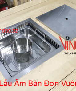 Alternative view of Nồi lẩu âm bàn 3 ngăn, bộ bếp lẩu điện từ hình vuông 3 ngăn 3000w