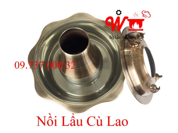 Nồi nấu lẩu bằng than, nồi ăn lẩu cù lao inox 304 màu đồng hình bông hoa - Ảnh 11