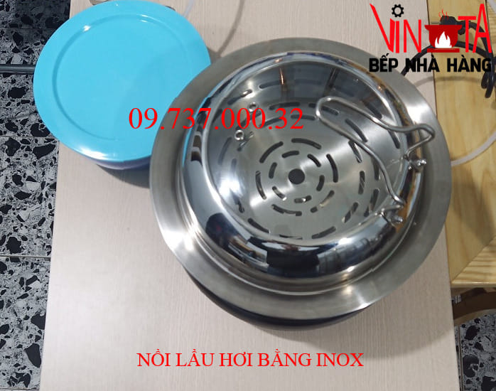 nồi lẩu hơi bằng inox giá rẻ