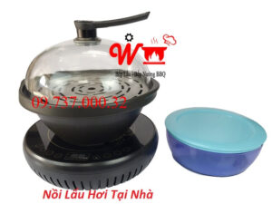 Nồi lẩu hơi tại nhà, nồi hấp cách thủy, bếp lẩu hơi gia đình bằng sứ
