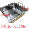 Nồi Lẩu Inox 2 đáy | Nồi Lẩu Inox 2 ngăn | Xoong nấu lẩu vuông bằng inox  2 đáy