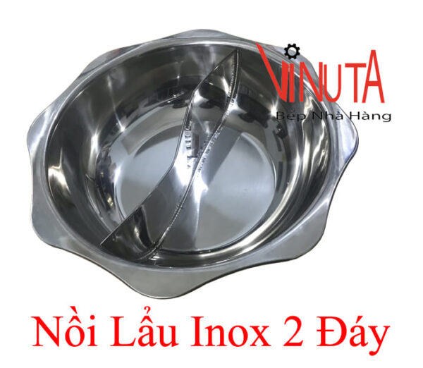 nồi lẩu 2 ngăn inox | nồi nấu lẩu hình tròn 2 ngăn | Xoong nấu lẩu vành hình bông hoa - Ảnh 6