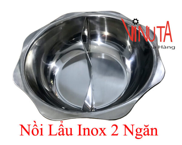 nồi lẩu 2 ngăn inox | nồi nấu lẩu hình tròn 2 ngăn | Xoong nấu lẩu vành hình bông hoa - Ảnh 7