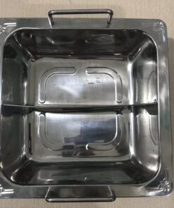 Nồi Lẩu Inox 2 Ngăn | xoong nấu lẩu inox 2 đáy riêng biệt hình vuông giá rẻ