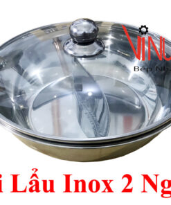 Nồi lẩu 2 ngăn | Nồi nấu lẩu inox 2 ngăn | Xoong nấu lẩu 2 ngăn hình tròn