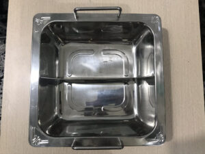 Nồi Lẩu Inox 2 Ngăn | xoong nấu lẩu inox 2 đáy riêng biệt hình vuông giá rẻ