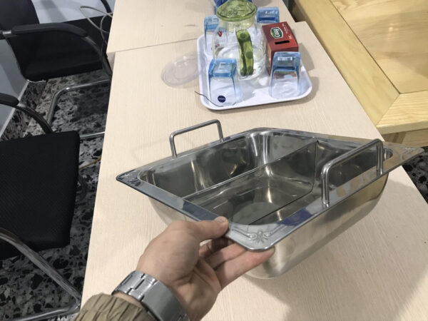 Nồi Lẩu Inox 2 Ngăn | xoong nấu lẩu inox 2 đáy riêng biệt hình vuông giá rẻ - Ảnh 6