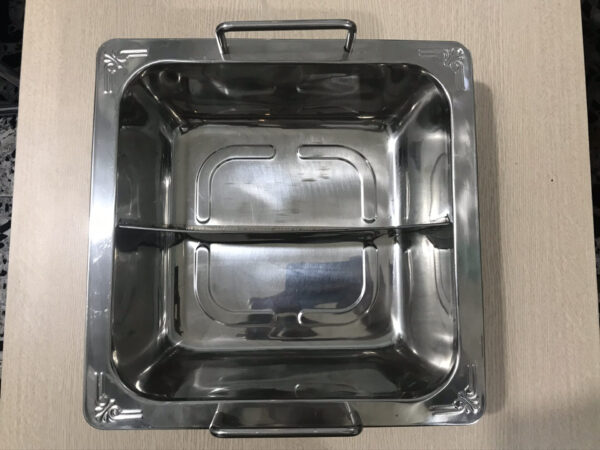 Nồi Lẩu Inox 2 Ngăn | xoong nấu lẩu inox 2 đáy riêng biệt hình vuông giá rẻ