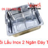 nồi inox ăn lẩu 2 ngăn | xoong nấu lẩu vuông 2 đáy từ, nồi ăn lẩu bếp từ giá rẻ