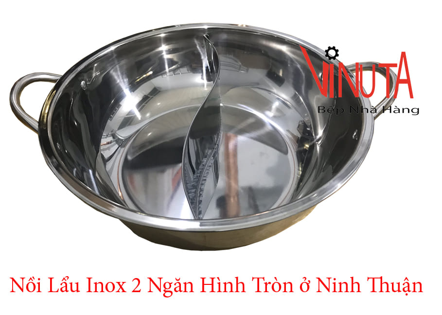 nồi lẩu inox 2 ngăn hình tròn ở ninh thuận