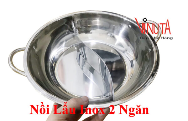 Nồi lẩu 2 ngăn | Nồi nấu lẩu inox 2 ngăn | Xoong nấu lẩu 2 ngăn hình tròn - Ảnh 7