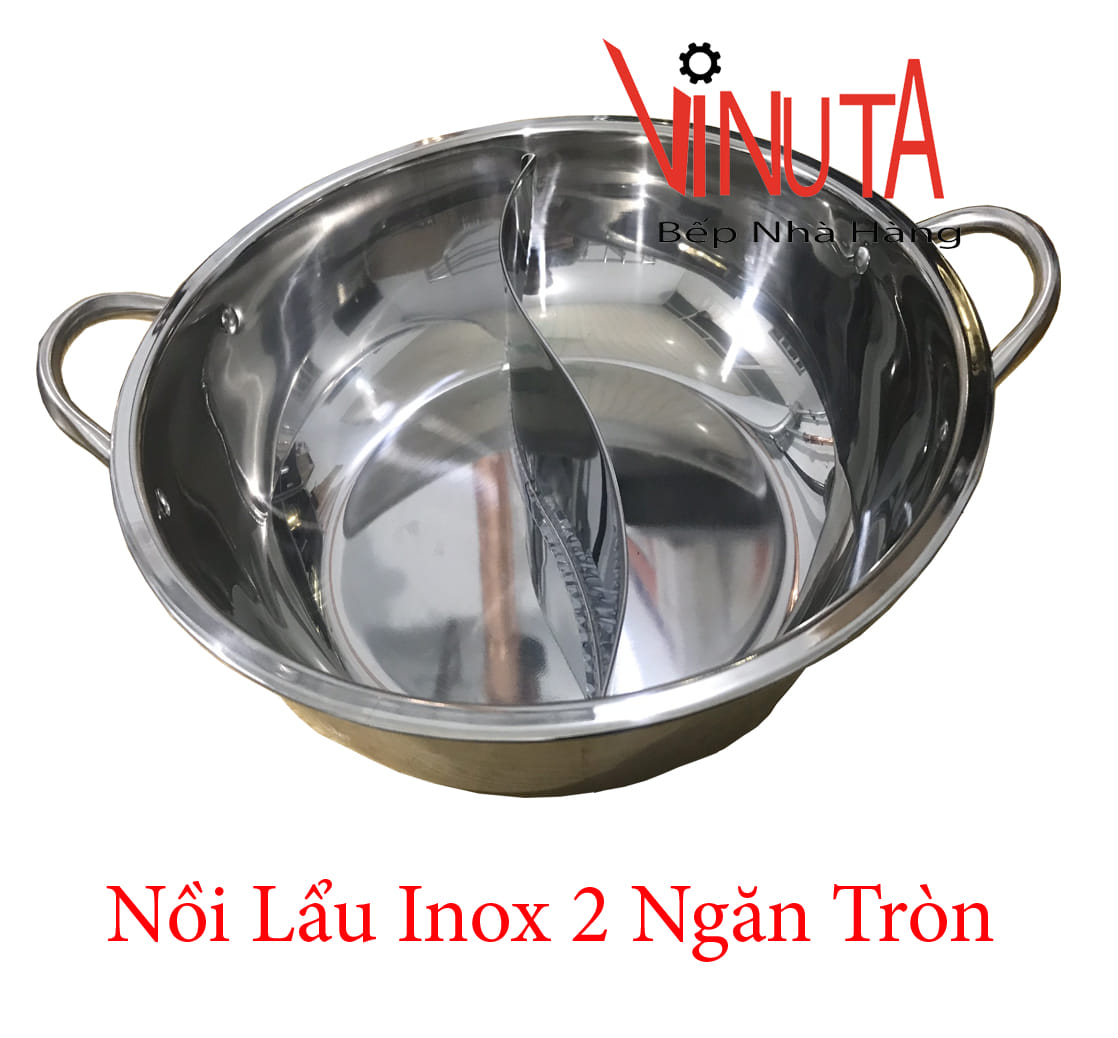 nồi lẩu inox 2 ngăn tròn