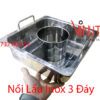 nồi lẩu inox 3 đáy | nồi nấu lẩu bằng inox 3 ngăn riêng biệt | Xoong ăn lẩu inox