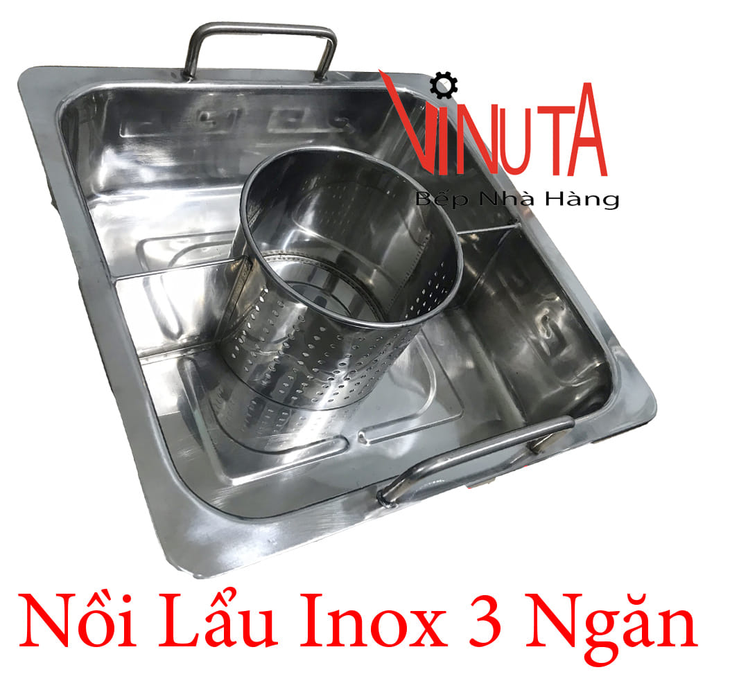 nồi lẩu inox 3 ngăn
