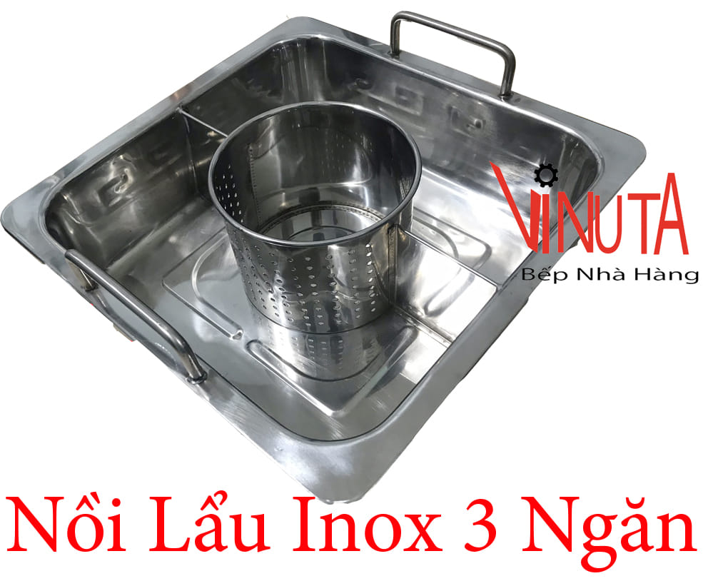 nồi lẩu inox 3 ngăn