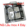 Nồi Lẩu Inox 4 Ngăn (Đáy), Xoong nấu lẩu 4 đáy từ, nồi lẩu bếp từ 28cm