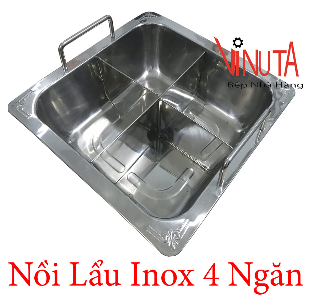 nồi lẩu inox 4 ngăn
