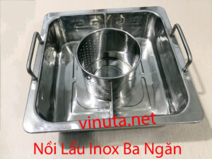 Nồi Lẩu Inox Ba Ngăn