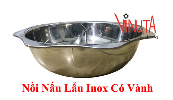 nồi lẩu 2 ngăn inox | nồi nấu lẩu hình tròn 2 ngăn | Xoong nấu lẩu vành hình bông hoa - Ảnh 8