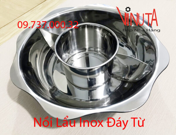 nồi inox 3 ngăn | nồi nấu lẩu 3 đáy, Xoong nấu lẩu hình tròn 3 ngăn riêng biệt - Ảnh 7