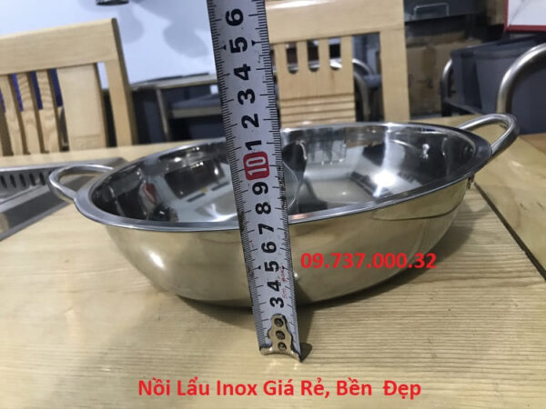 Nồi lẩu tròn 2 ngăn, Nồi inox D30cm dùng cho bếp từ, bếp ga, hồng ngoại - Ảnh 8