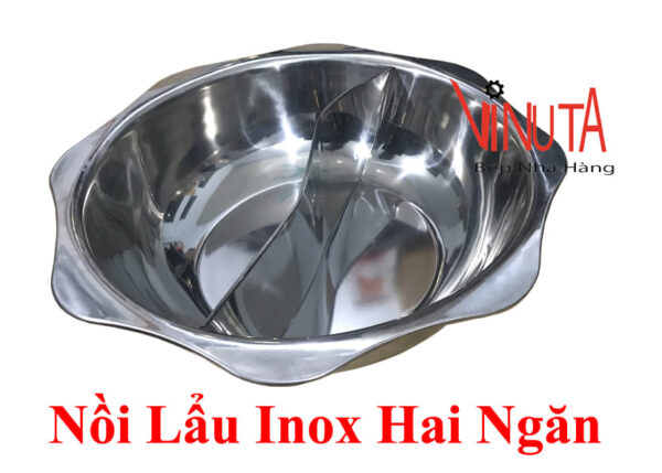 nồi lẩu 2 ngăn inox | nồi nấu lẩu hình tròn 2 ngăn | Xoong nấu lẩu vành hình bông hoa