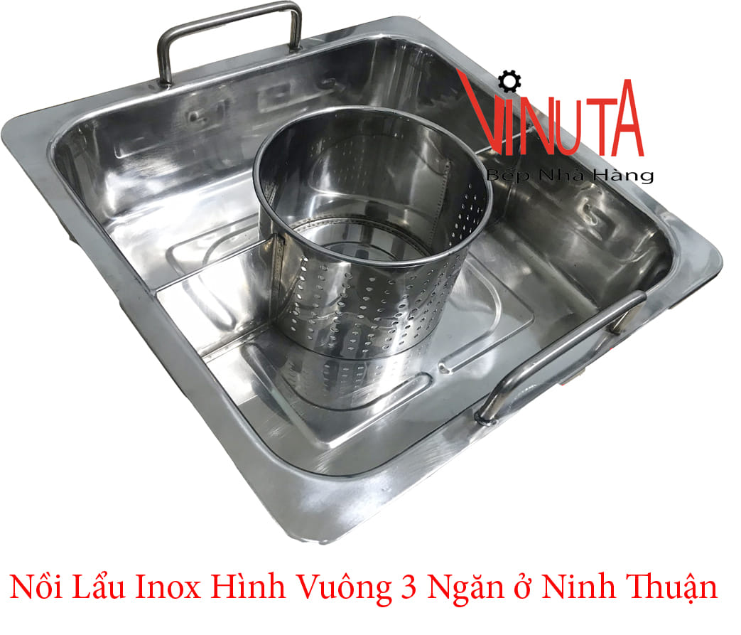 nồi lẩu inox hình vuông 3 ngăn ở ninh thuận